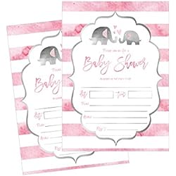50 Fill in Elephant Baby Shower Invitations