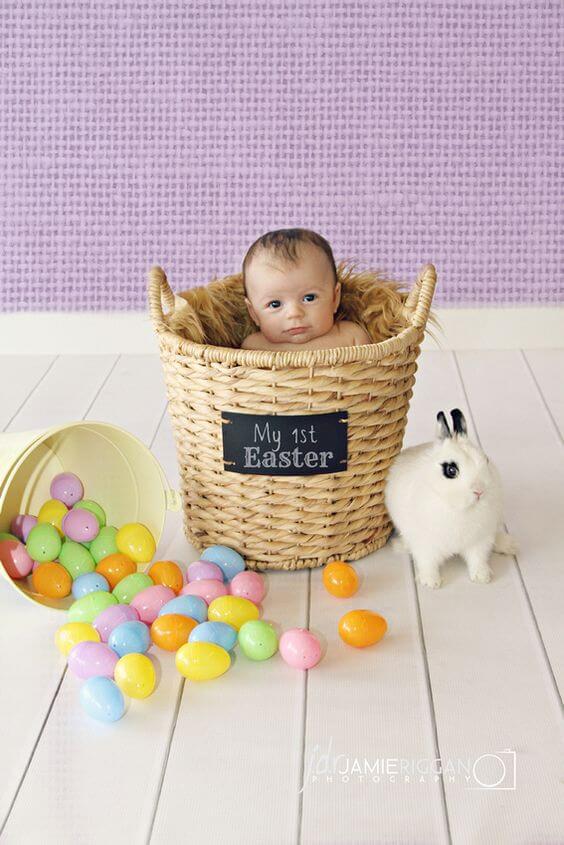baby in an easter basket picture ideas