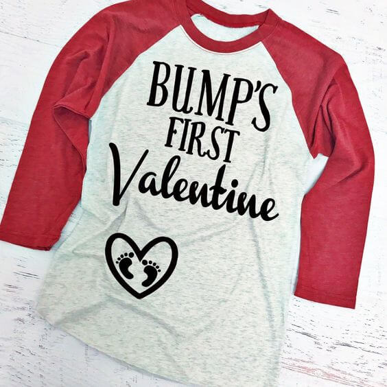Bump's first Valentine, Valentine's Day Pregnancy Announcement Ideas and Inspiration #maternity #shirts #valentinesday