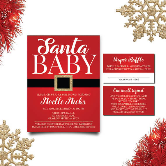 Christmas Baby Shower Invitations Christmas Baby Shower Invitations